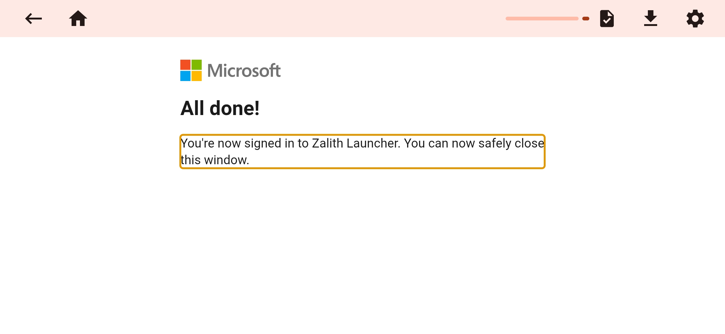 Login Complete
