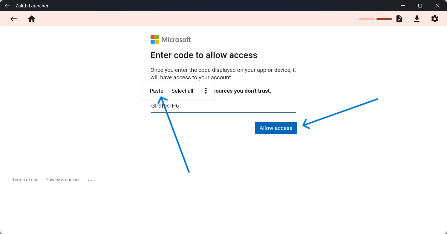 Enter Device Code