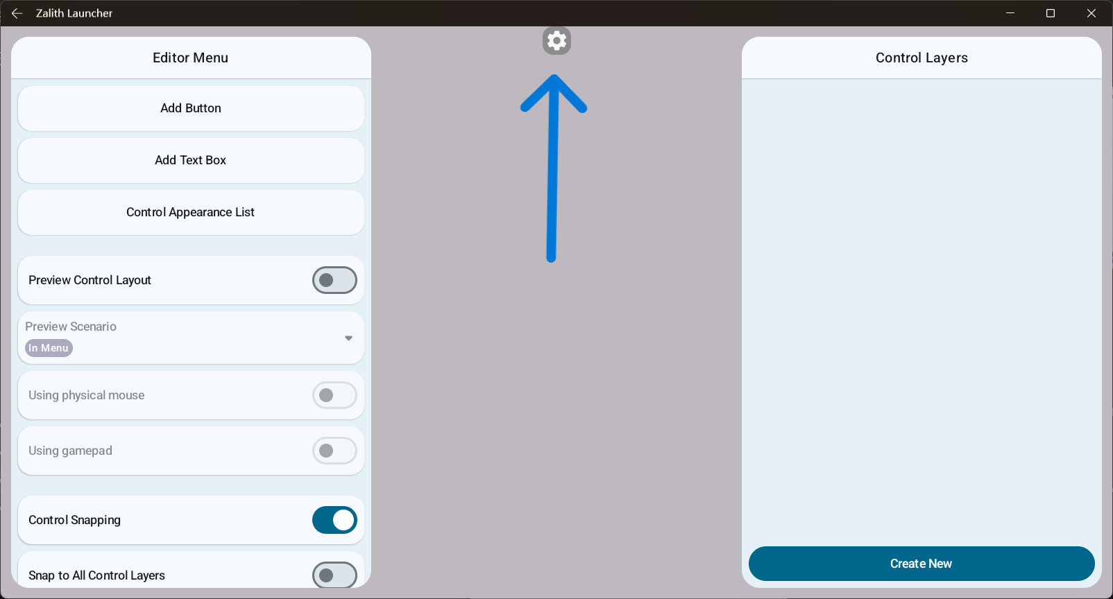 Editor menu