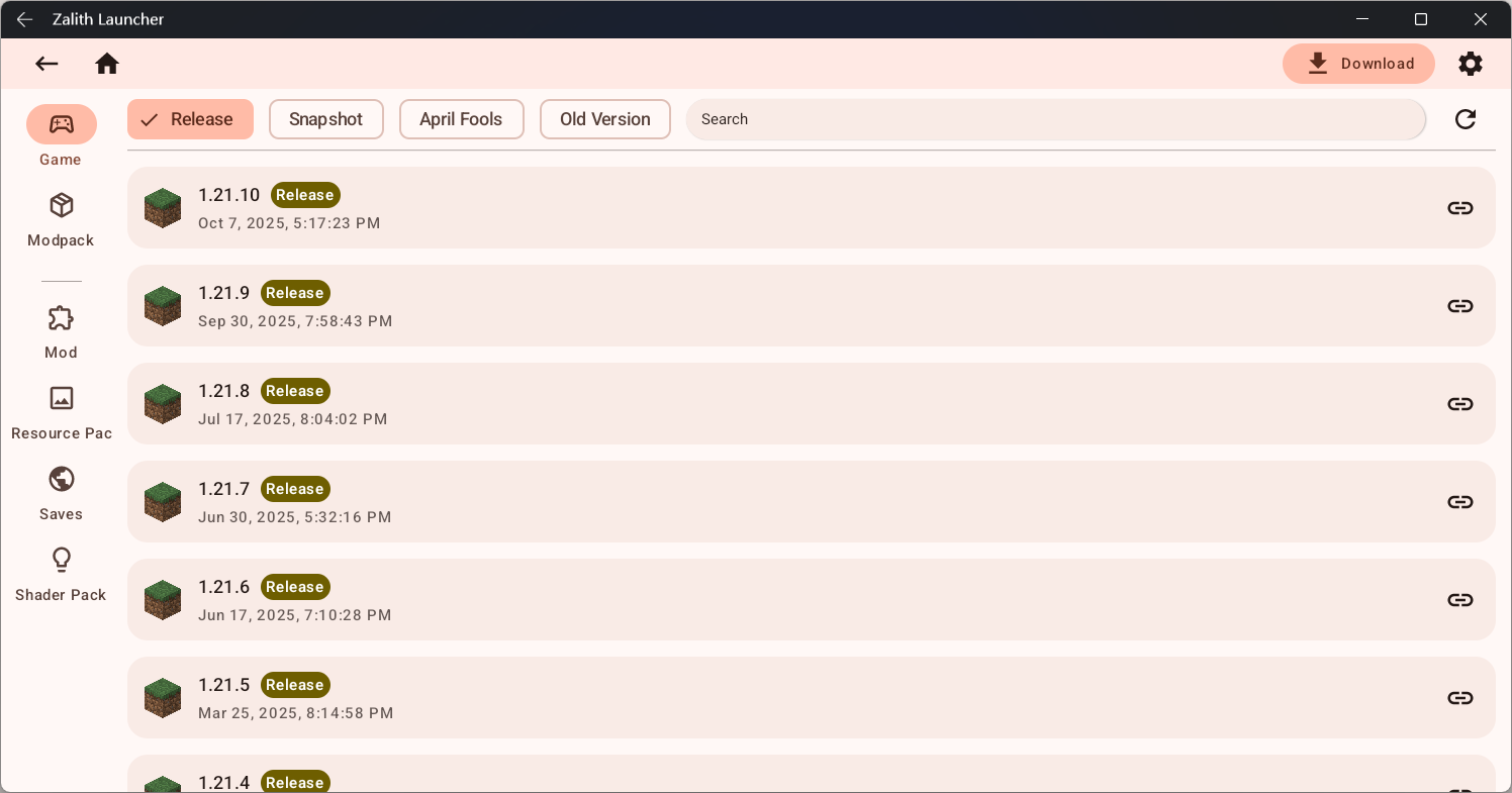 Download Game Page